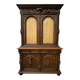 Two-body buffet in solid oak, richly carved in the Renaissance style.