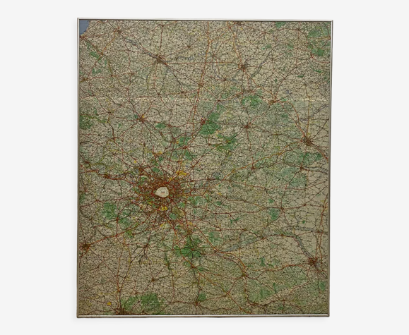 Carte routière Nord Est France et région parisienne 80's