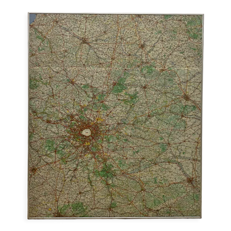 Map Nord Est France and Paris region 80's