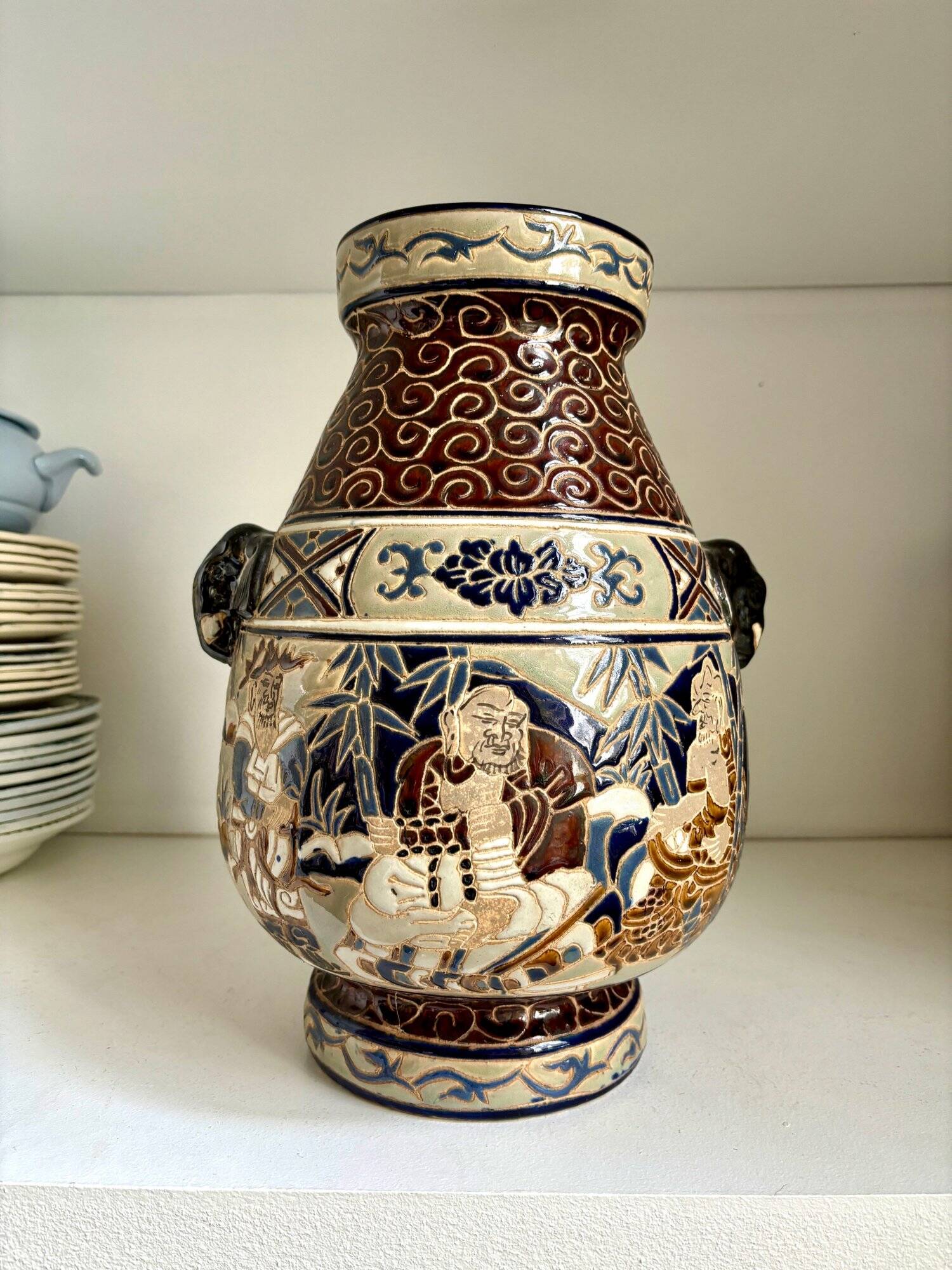 Polychrome sandstone vase from Biên Hoa - Vietnam