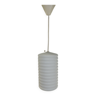 Suspension lampion opaline blanche/vintage