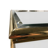 Table basse coulissante en laiton des années 1970