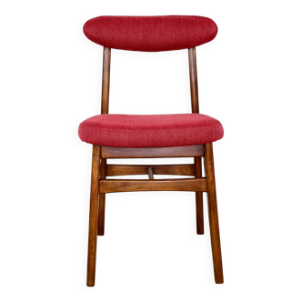 Vintage Hałas upholstered chair in raspberry strawberry vintage colour