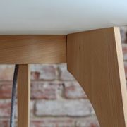 Floor Lamp, White Glass Lampshade, Wooden Base, Space Age, Midcentury