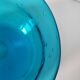 Vintage turquoise blue bubble glass coupe