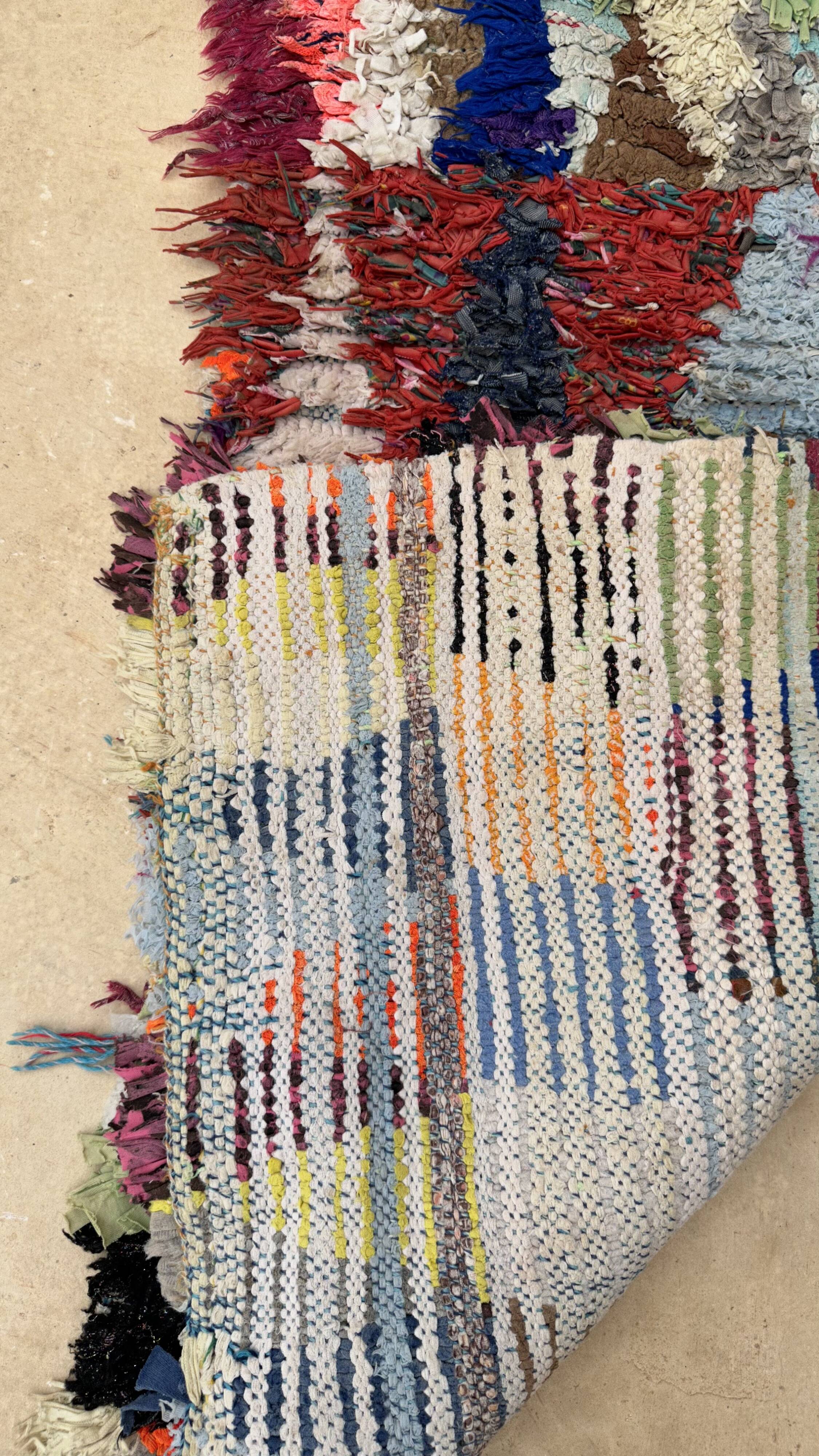 Colorful Boucherouite Moroccan rug - 64 x 137 cm