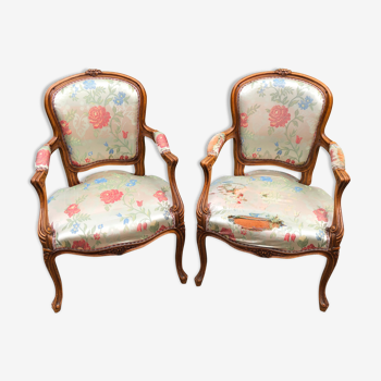 Pair of Louis XV-style armchairs