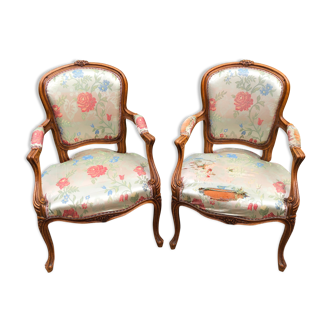 Pair of Louis XV-style armchairs