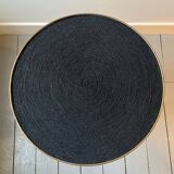 Vintage tripod pedestal table in gold metal