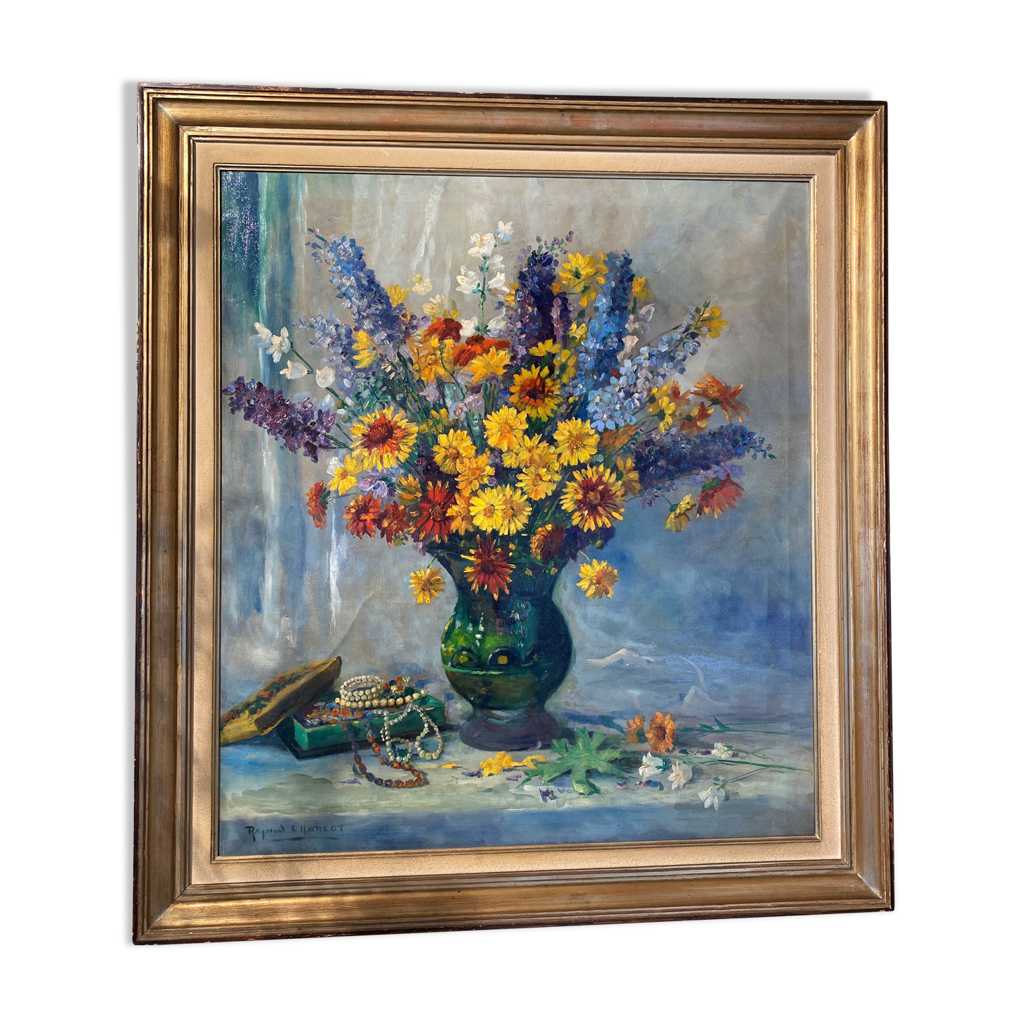 Tableau bouquet de fleurs par raymond charlot