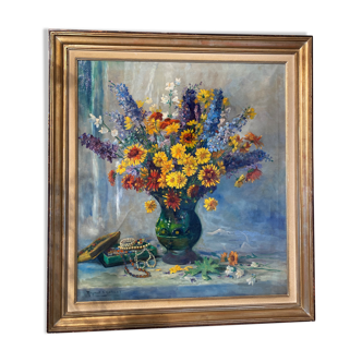 Bouquet of flowers painting by raymond charlot