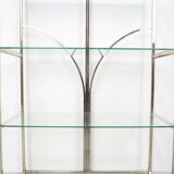 Hollywood Regency glass and chrome library