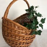 Woven wicker ball basket