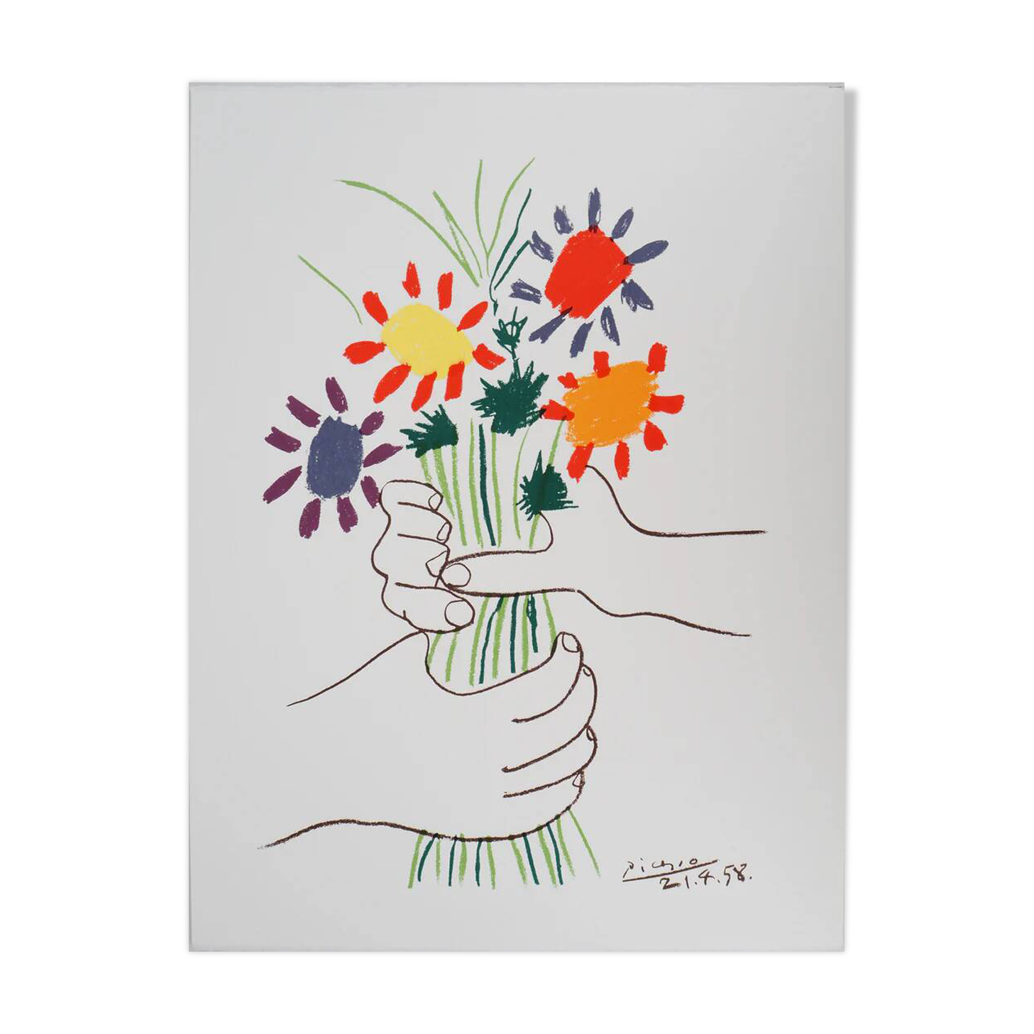 Pablo Picasso: The Bouquet of Peace, signed lithograph