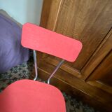 2 chairs in red Formica 60s