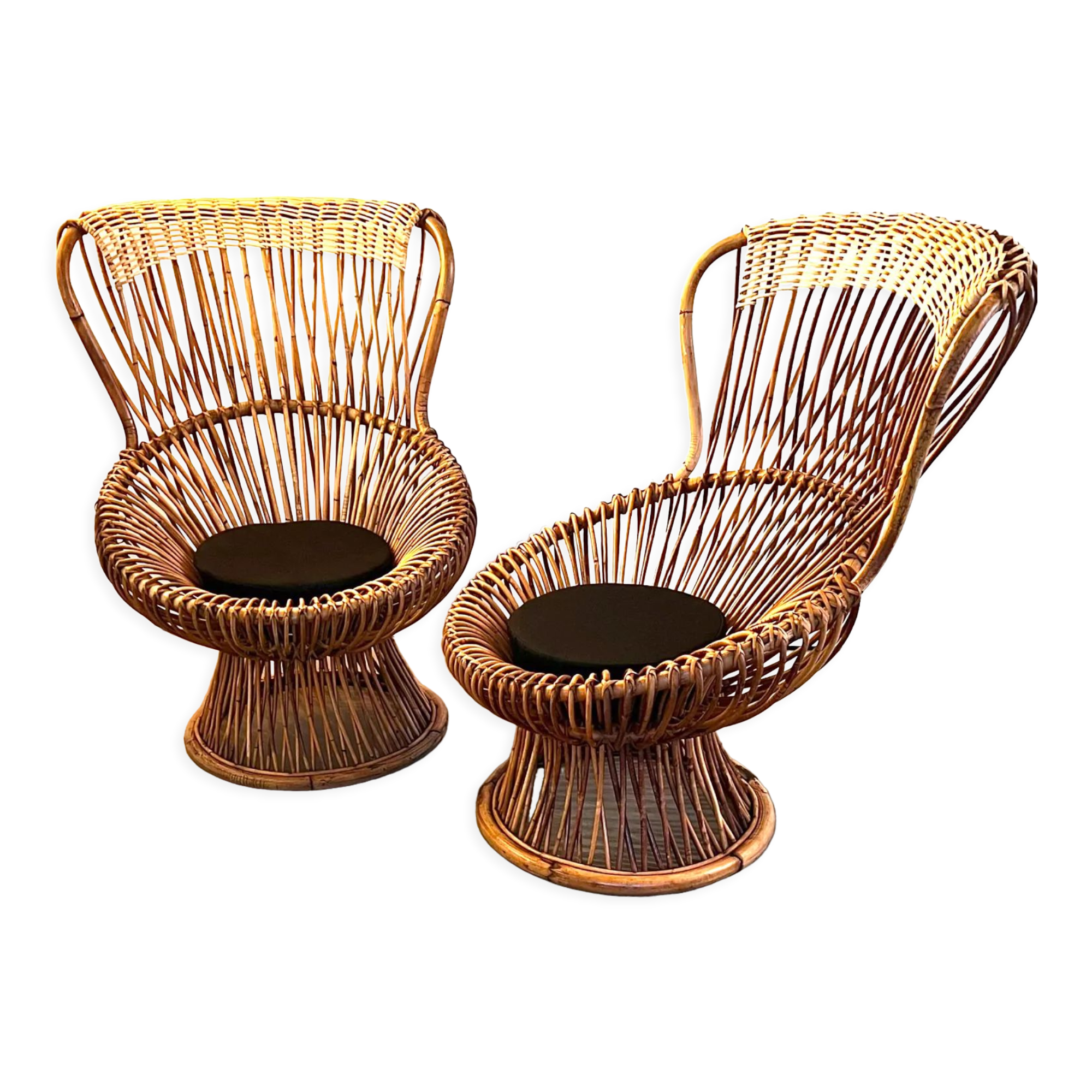 Pair of "Margherita" armchairs by Franco Albini edit by Bonacina