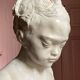 Sculpture en plâtre, buste d’enfant la boudeuse