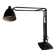 Lampe de bureau articulée de style industriel vintage en métal noir avec base en fonte et bras réglable