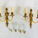 St Louis XVI gilded bronze wall lights with foliage and pine cone decorations