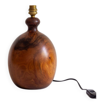 Monoxyle lamp base in elm burl, Anonymous craftsmanship, 1960s