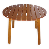 Vintage round pine table, slatted pine table, vintage table, pine furniture