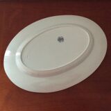 Ancien plat ovale blanc  veillard bordeaux