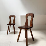 Pair of free-form wooden chairs, 1950S