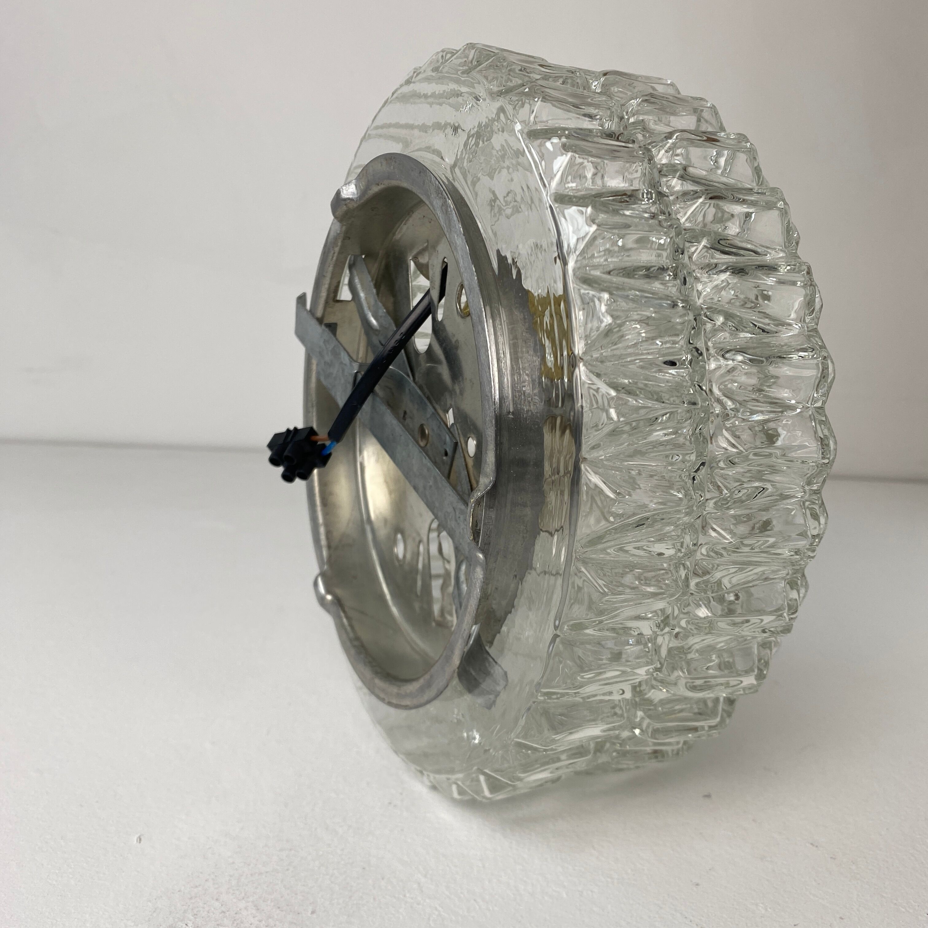 Pair of old vintage round wall lamps