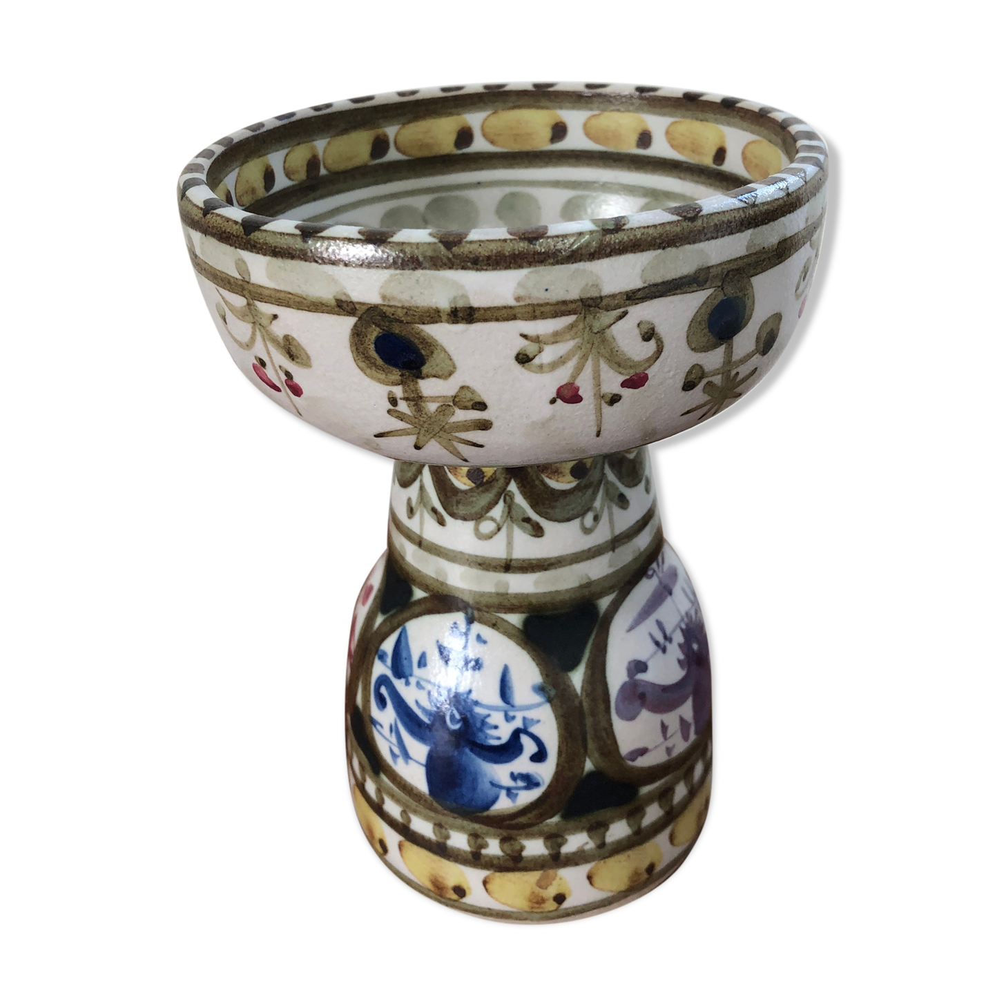 Quimper earthenware candle holder