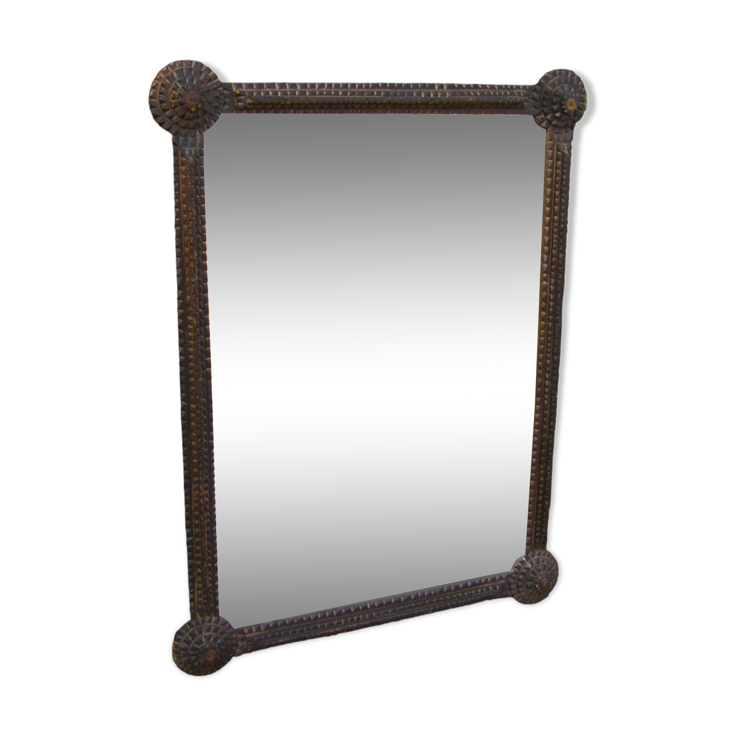 Old mirror "Tramp art"