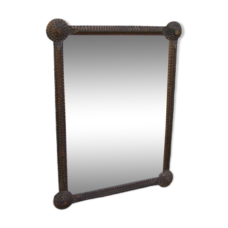 Miroir ancien "Tramp art"