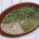 Miroir ovale bois verre biseauté 65 x 45 cm