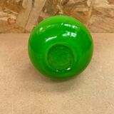 Old Vase Soliflore MURANO Multilayer Glass Green & White Vintage #B092