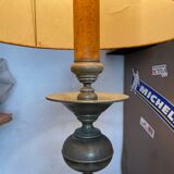 Retro wooden copper style floor lamp