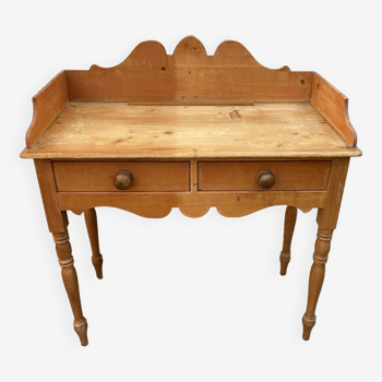 Bureau Anglais 2 tiroirs en pin 1950