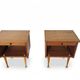 Pair of Vintage Mid-Century Nightstands in Walnut & Brass - 8 Bell Feet -
