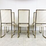 Vintage brass dining chairs by Belgo chrom, 1970s