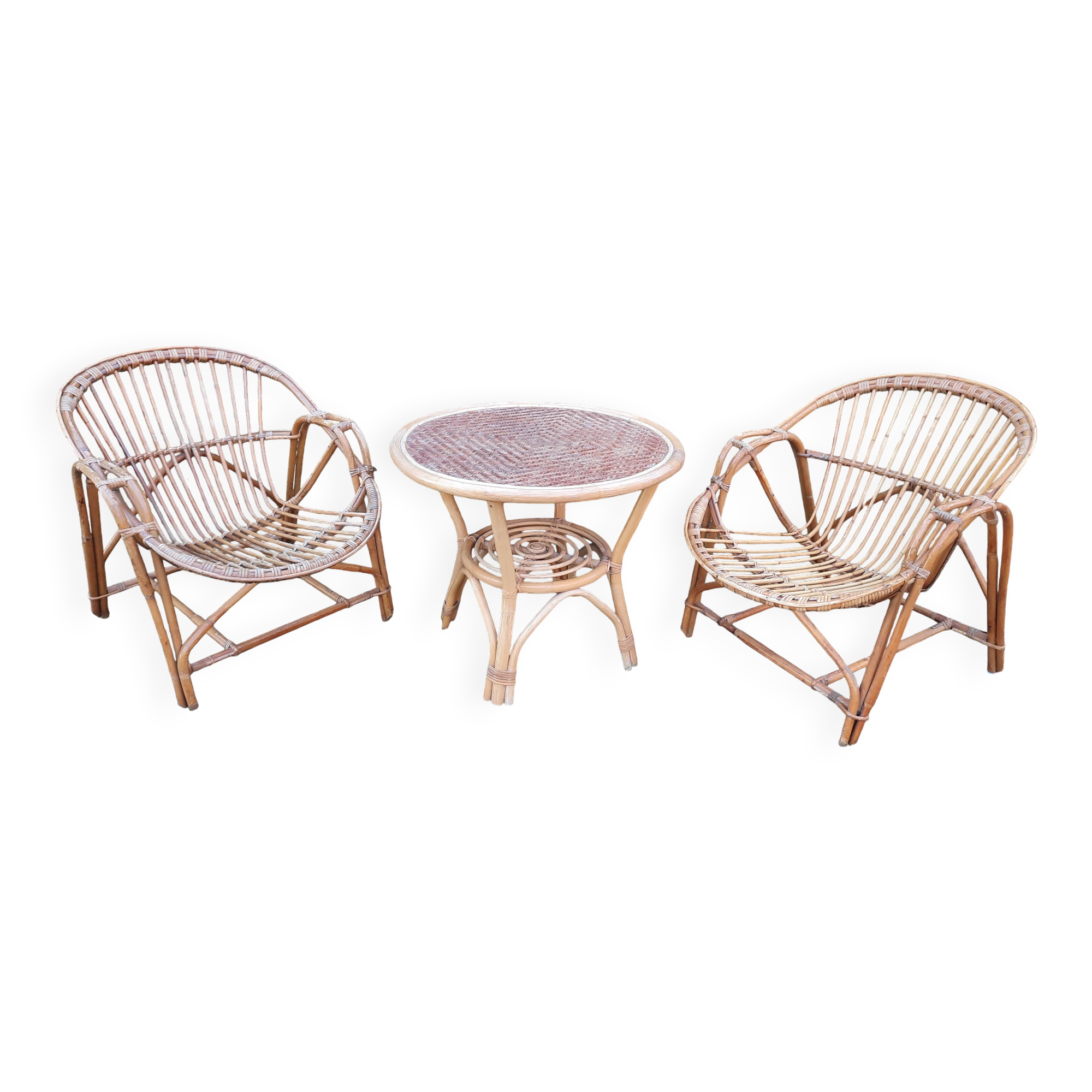 Rattan and bamboo living room