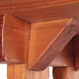 Vintage pine wooden bench tough look from france