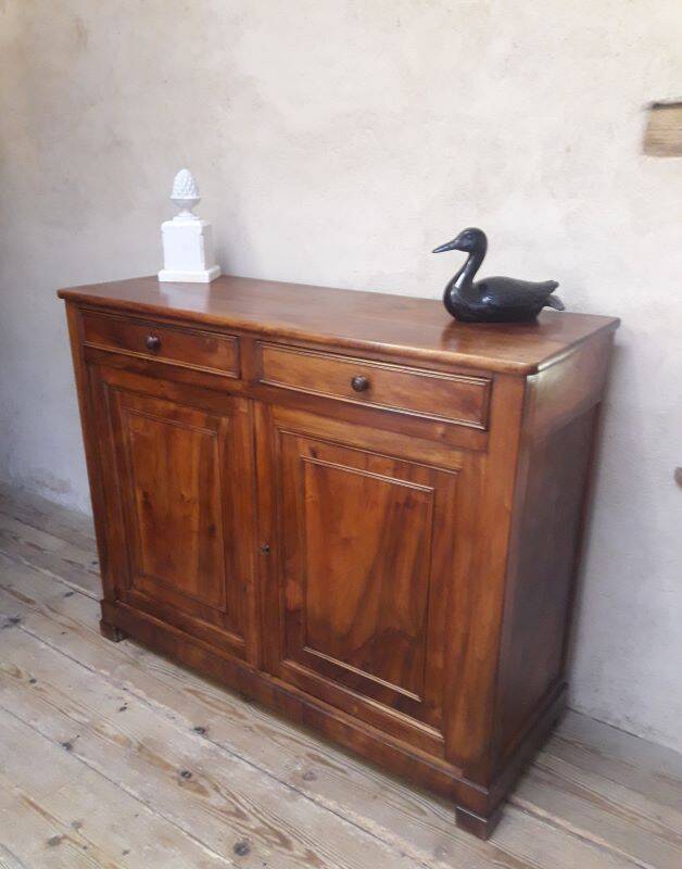 Solid walnut sideboard with 2 doors and 2 drawers, late 19th century