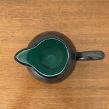 Pichet St Clément en céramique noir et vert, années 1950