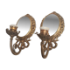 2 bronze wall lights and pretty mirror,,, napoleon 3 26x15