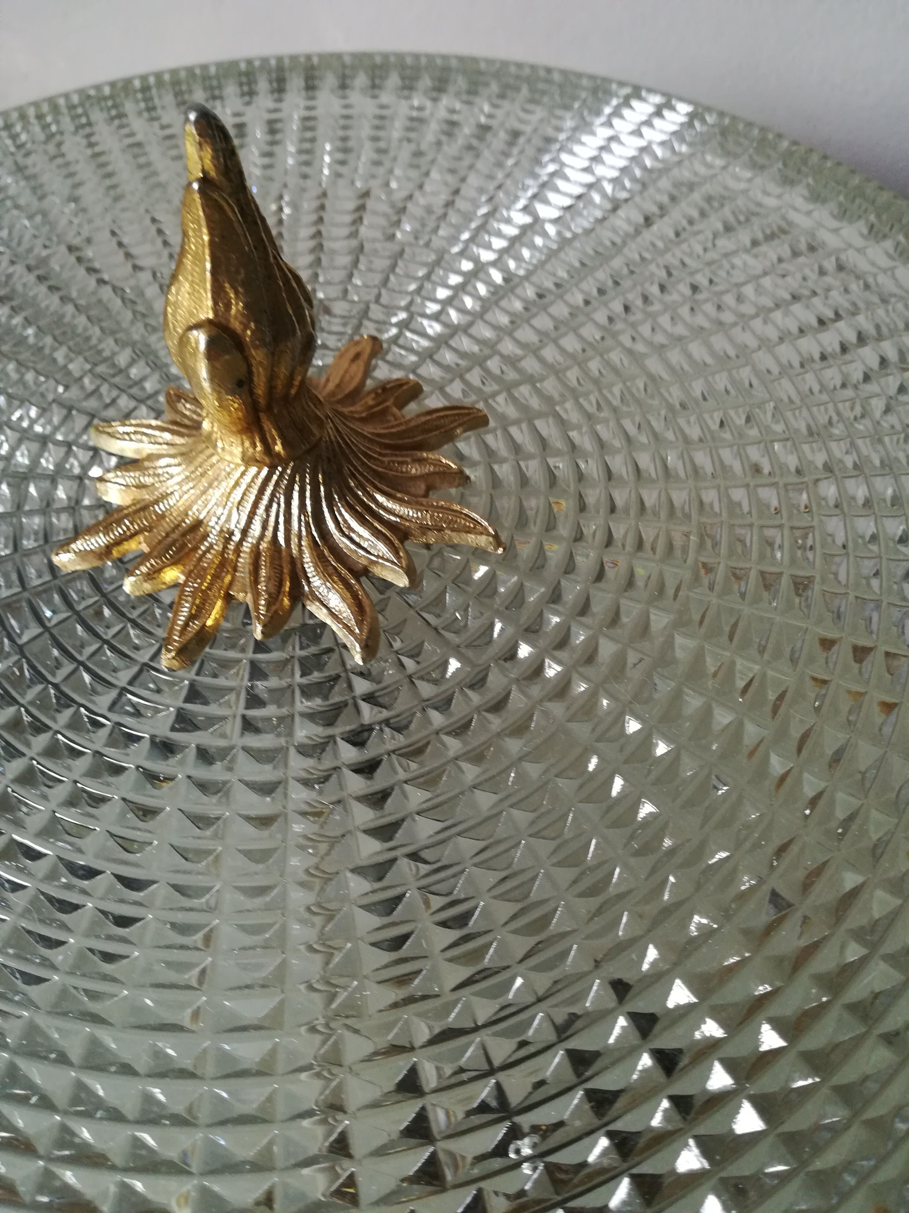 Double chiseled glass ceiling light