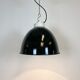 Industrial black enamel lamp with porcelain top, 1950s