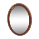 Miroir ovale en bois et décor placage 35x45cm