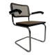 Cesca chair B64 with armrests by Marcel Breuer Design in black and chrome