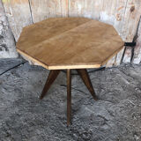 Vintage octagonal wood table
