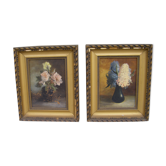 Pair of flower paintings