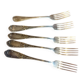 5 silver forks