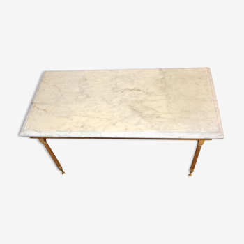 Rectangle white marble living room table